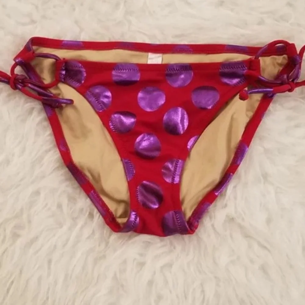 Vintage Victoria's Secret Shimmer Polka Dot Bikini - Picture 12 of 14